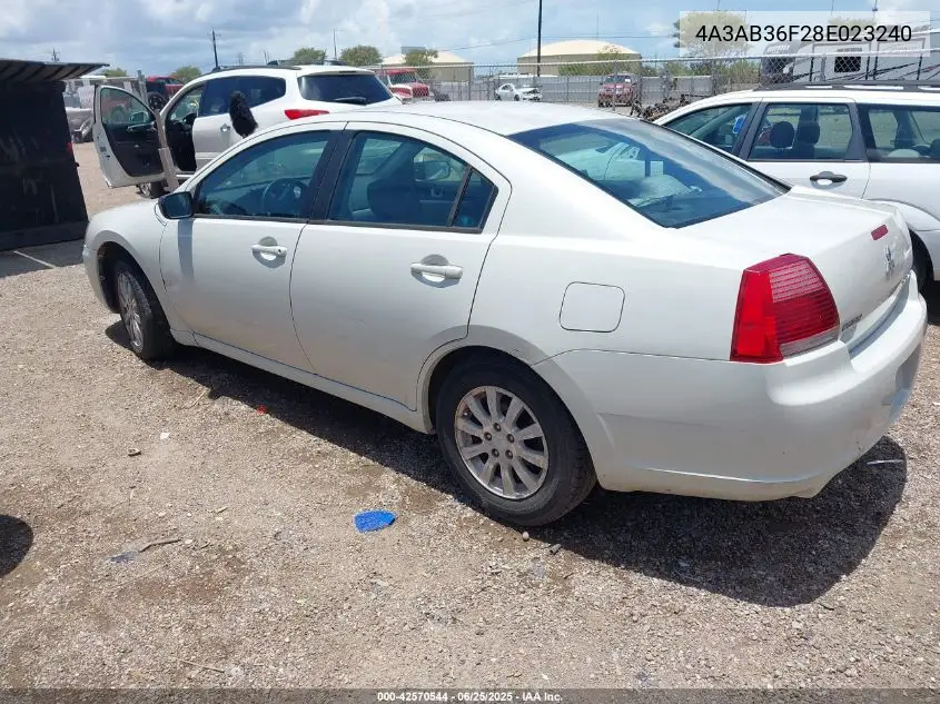 2008 Mitsubishi Galant Es VIN: 4A3AB36F28E023240 Lot: 42570544