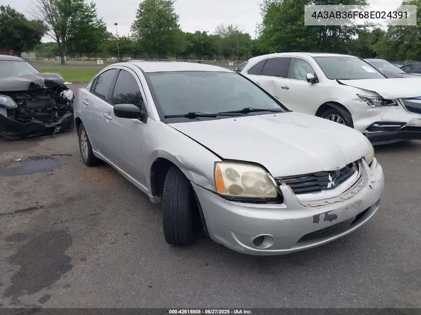 2008 Mitsubishi Galant Es VIN: 4A3AB36F68E024391 Lot: 42615508