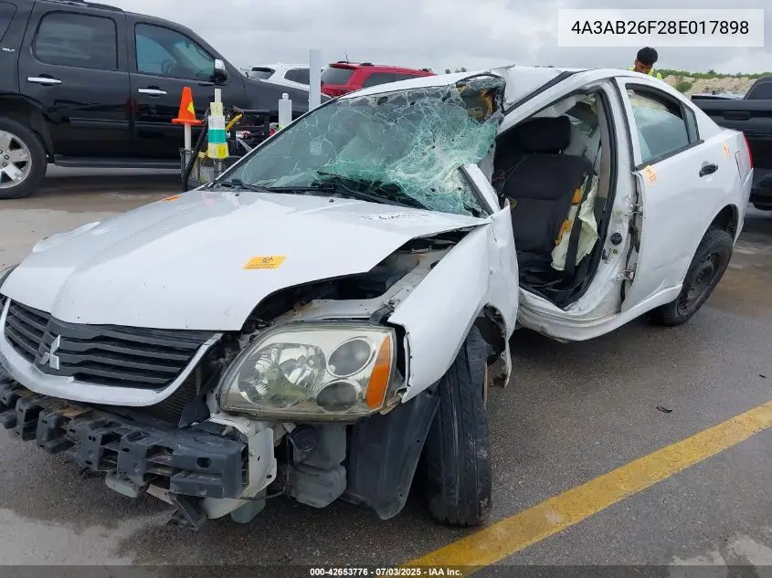 2008 Mitsubishi Galant De VIN: 4A3AB26F28E017898 Lot: 42653776