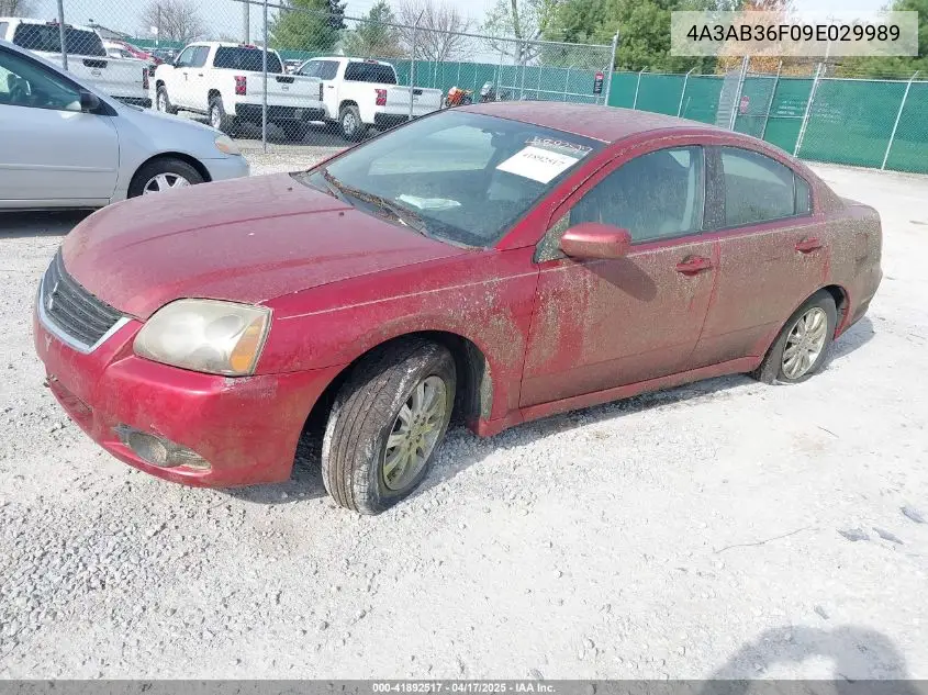 2009 Mitsubishi Galant Es/Sport Edition VIN: 4A3AB36F09E029989 Lot: 41892517