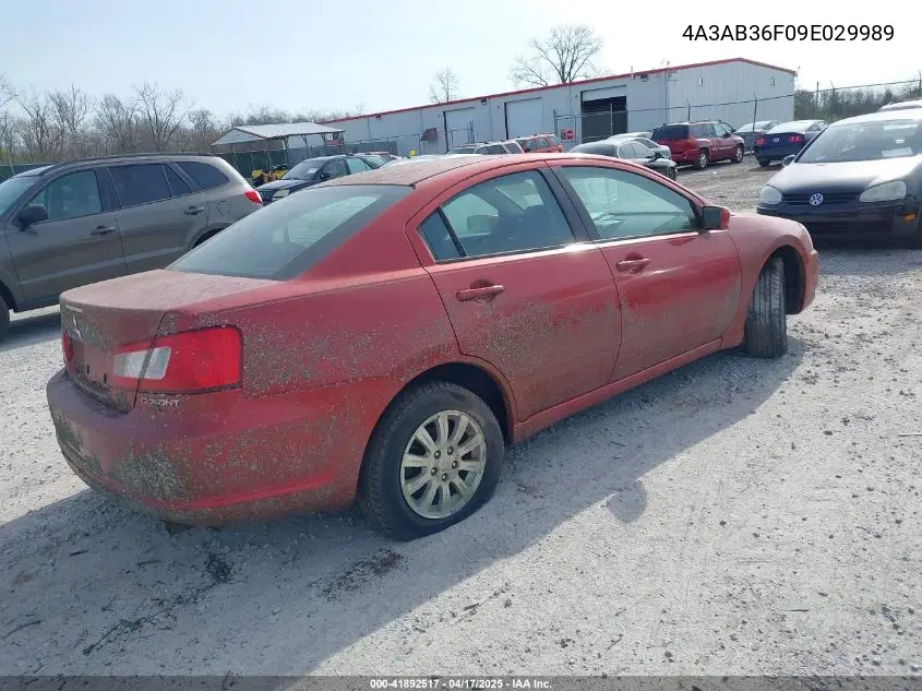 2009 Mitsubishi Galant Es/Sport Edition VIN: 4A3AB36F09E029989 Lot: 41892517