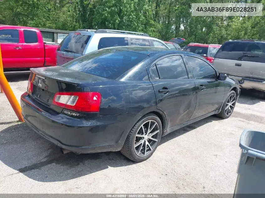 2009 Mitsubishi Galant Es/Sport Edition VIN: 4A3AB36F89E028251 Lot: 42165985