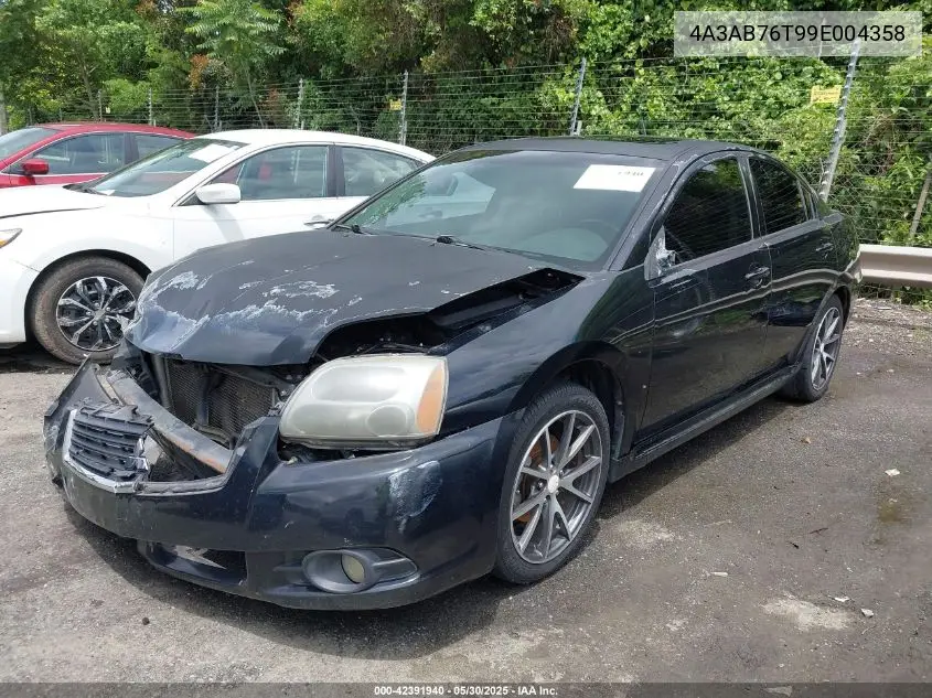 2009 Mitsubishi Galant Ralliart VIN: 4A3AB76T99E004358 Lot: 42391940