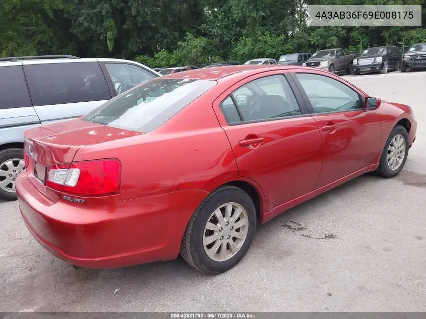 2009 Mitsubishi Galant Es/Sport Edition VIN: 4A3AB36F69E008175 Lot: 42531793