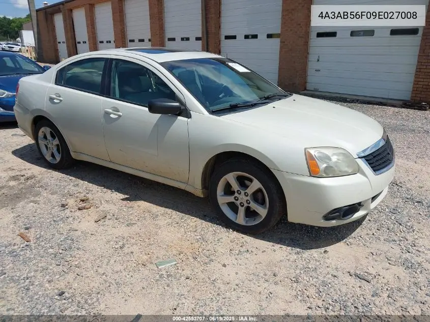 2009 Mitsubishi Galant Es VIN: 4A3AB56F09E027008 Lot: 42553707