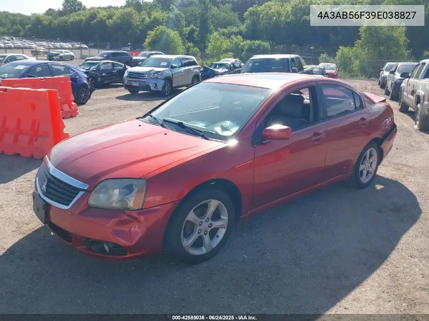 2009 Mitsubishi Galant Es VIN: 4A3AB56F39E038827 Lot: 42585036