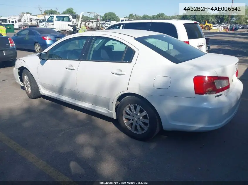 2010 Mitsubishi Galant Fe VIN: 4A32B2FF4AE006542 Lot: 42530727