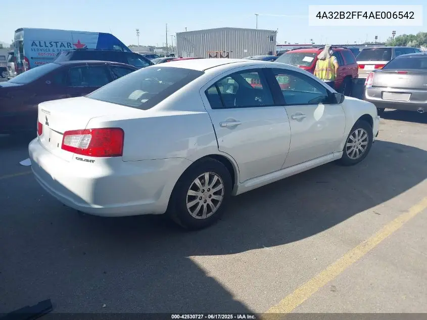 2010 Mitsubishi Galant Fe VIN: 4A32B2FF4AE006542 Lot: 42530727