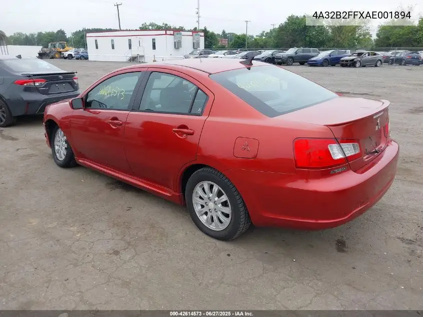 2010 Mitsubishi Galant Fe VIN: 4A32B2FFXAE001894 Lot: 42614573