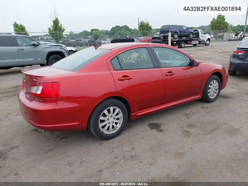 2010 Mitsubishi Galant Fe VIN: 4A32B2FFXAE001894 Lot: 42614573