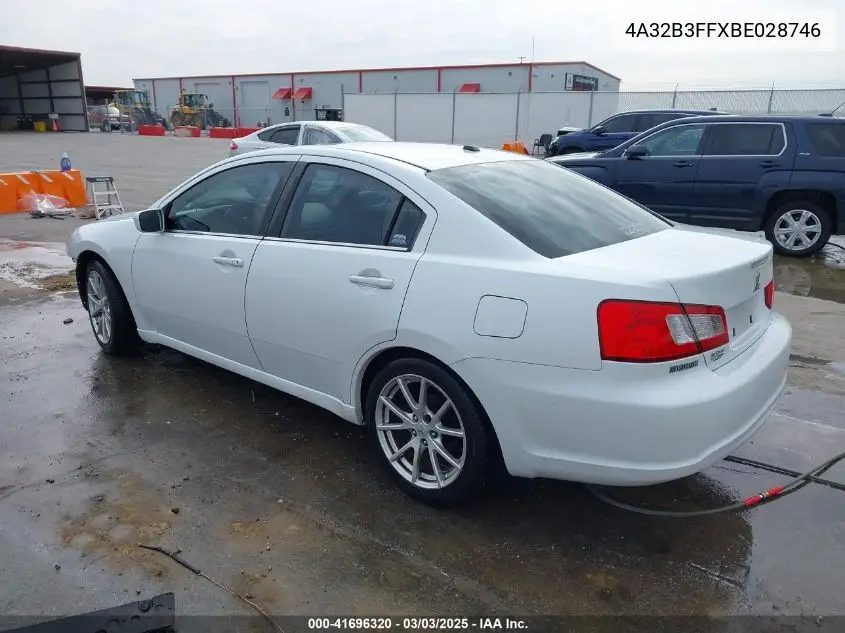 2011 Mitsubishi Galant Es/Se VIN: 4A32B3FFXBE028746 Lot: 41696320