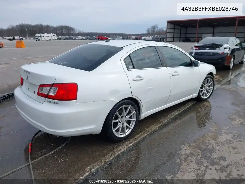2011 Mitsubishi Galant Es/Se VIN: 4A32B3FFXBE028746 Lot: 41696320