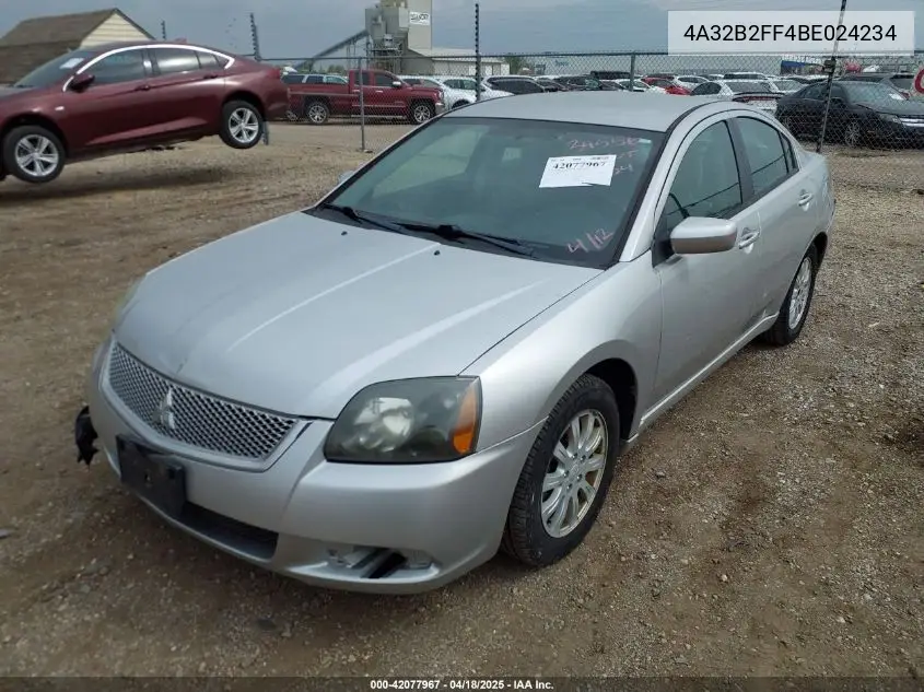 2011 Mitsubishi Galant Fe VIN: 4A32B2FF4BE024234 Lot: 42077967