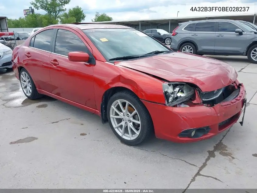 2011 Mitsubishi Galant Es/Se VIN: 4A32B3FF0BE028237 Lot: 42236328