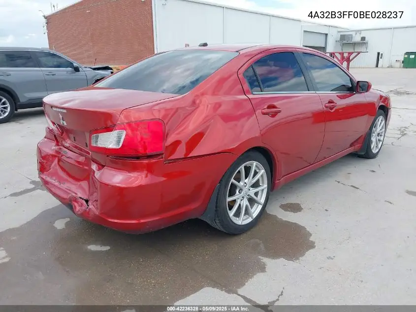 2011 Mitsubishi Galant Es/Se VIN: 4A32B3FF0BE028237 Lot: 42236328