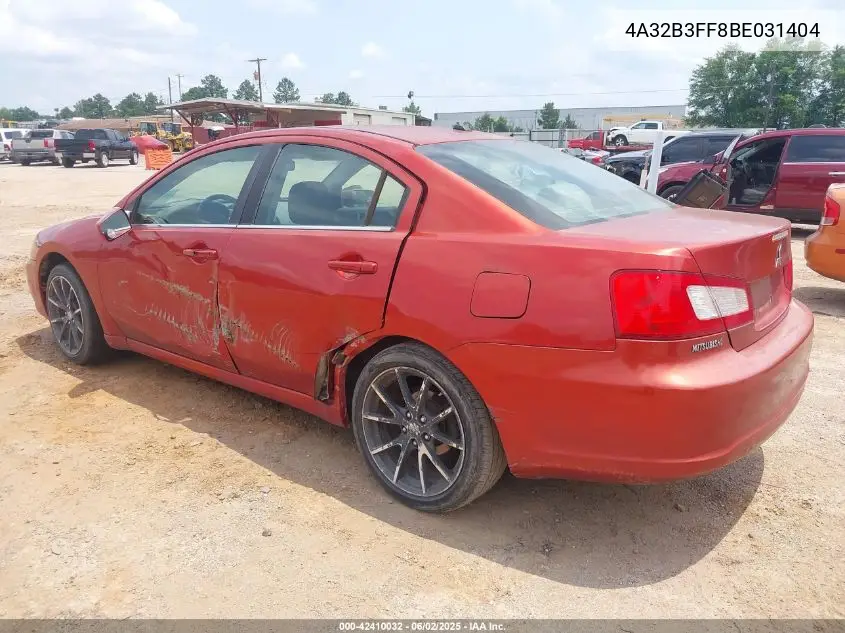 2011 Mitsubishi Galant Es/Se VIN: 4A32B3FF8BE031404 Lot: 42410032