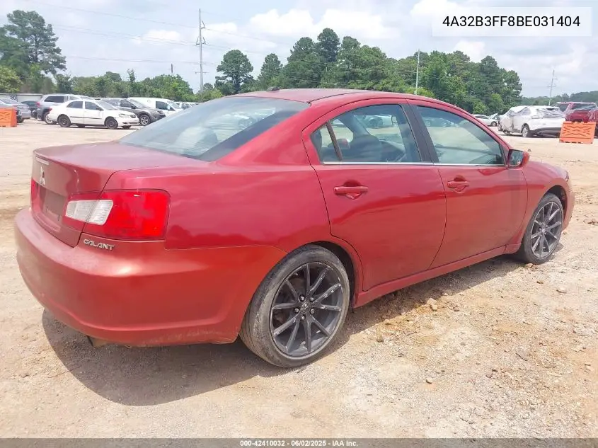 2011 Mitsubishi Galant Es/Se VIN: 4A32B3FF8BE031404 Lot: 42410032