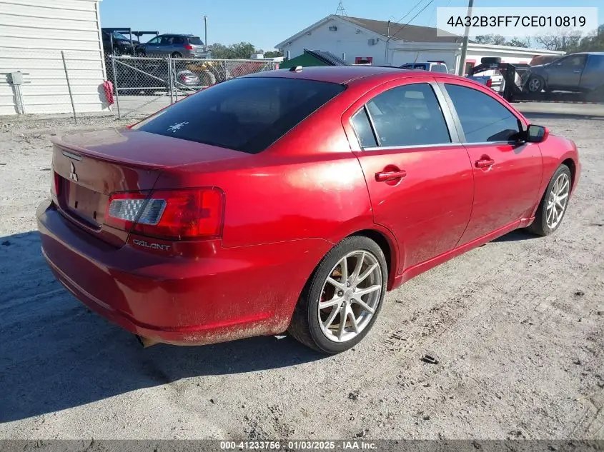 2012 Mitsubishi Galant Es/Se VIN: 4A32B3FF7CE010819 Lot: 41233756