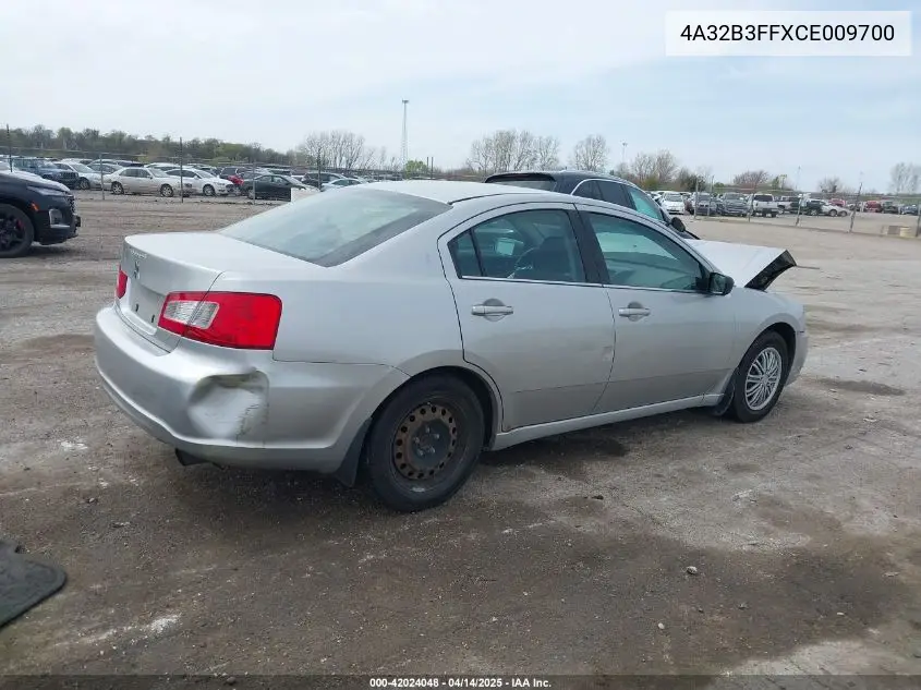 2012 Mitsubishi Galant Es/Se VIN: 4A32B3FFXCE009700 Lot: 42024048