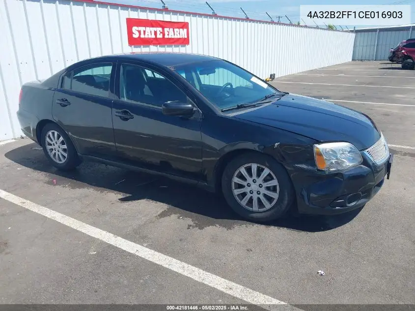 2012 Mitsubishi Galant Fe VIN: 4A32B2FF1CE016903 Lot: 42181446