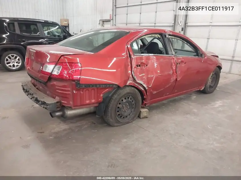 2012 Mitsubishi Galant Es/Se VIN: 4A32B3FF1CE011917 Lot: 42206459