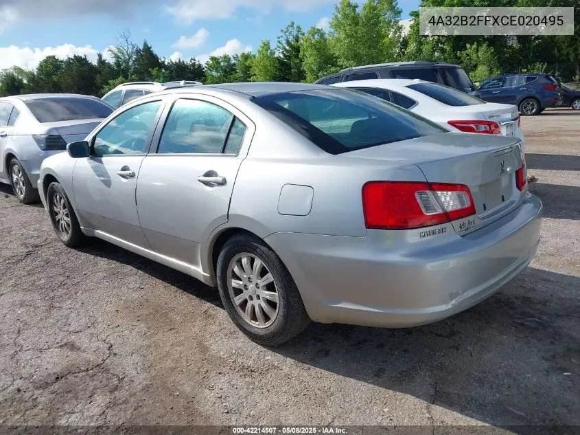 2012 Mitsubishi Galant Fe VIN: 4A32B2FFXCE020495 Lot: 42214507