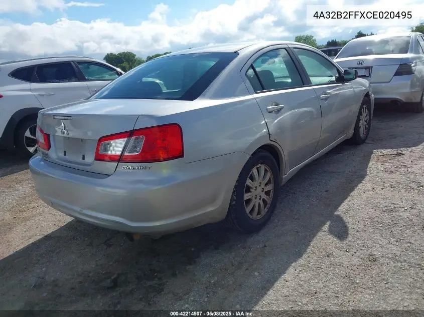 2012 Mitsubishi Galant Fe VIN: 4A32B2FFXCE020495 Lot: 42214507