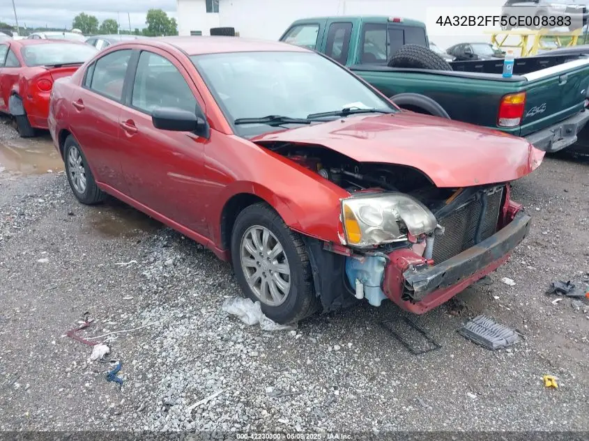 2012 Mitsubishi Galant Fe VIN: 4A32B2FF5CE008383 Lot: 42230300
