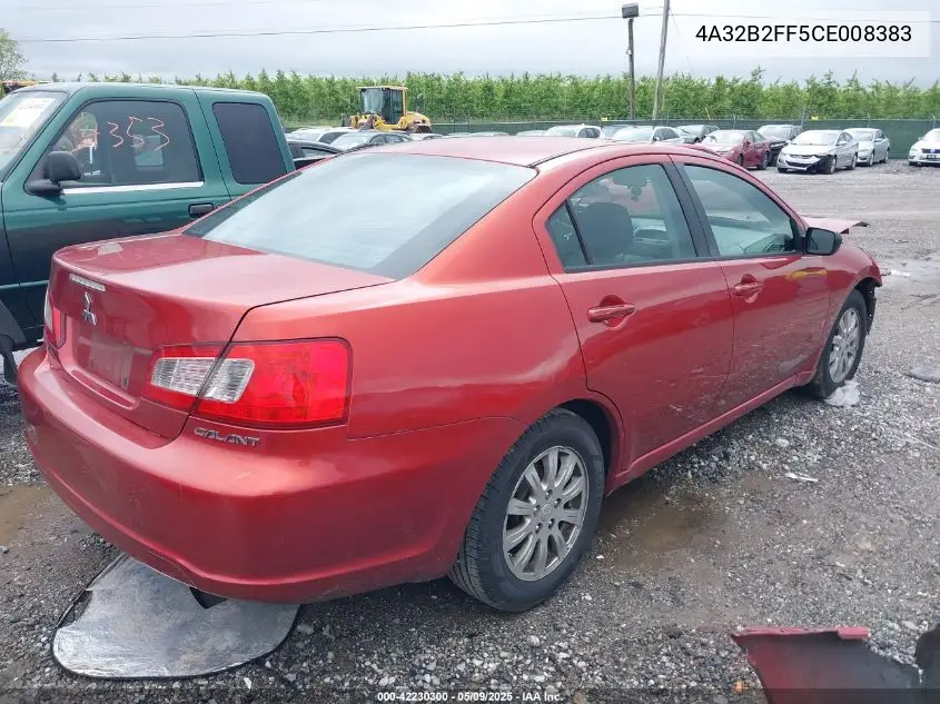 2012 Mitsubishi Galant Fe VIN: 4A32B2FF5CE008383 Lot: 42230300