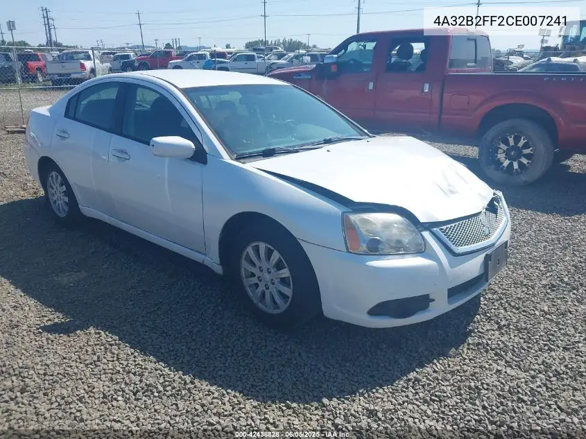2012 Mitsubishi Galant Fe VIN: 4A32B2FF2CE007241 Lot: 42438828