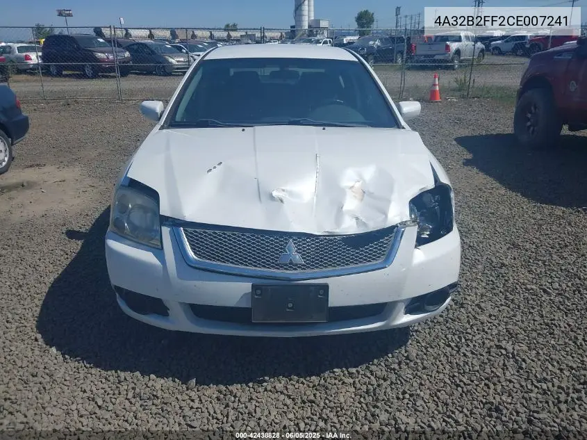 2012 Mitsubishi Galant Fe VIN: 4A32B2FF2CE007241 Lot: 42438828