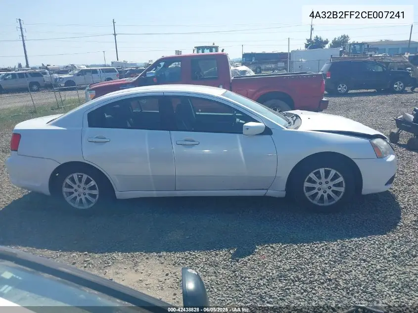 2012 Mitsubishi Galant Fe VIN: 4A32B2FF2CE007241 Lot: 42438828