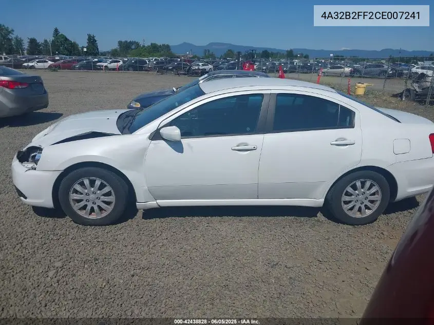 2012 Mitsubishi Galant Fe VIN: 4A32B2FF2CE007241 Lot: 42438828