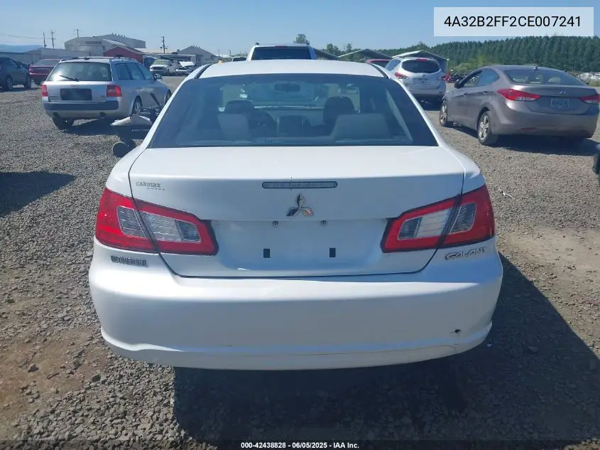 2012 Mitsubishi Galant Fe VIN: 4A32B2FF2CE007241 Lot: 42438828