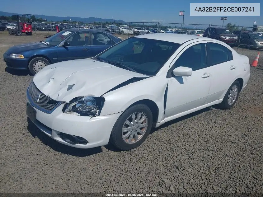 2012 Mitsubishi Galant Fe VIN: 4A32B2FF2CE007241 Lot: 42438828