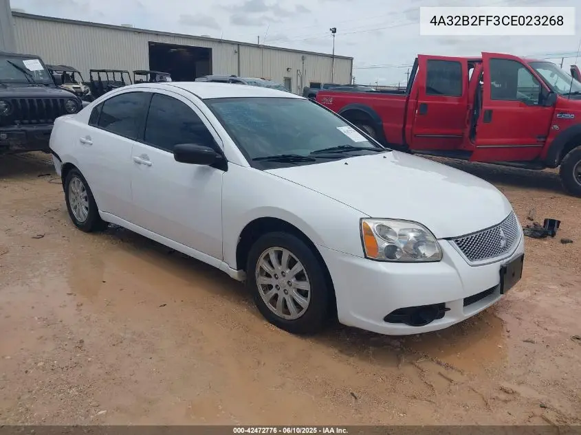 2012 Mitsubishi Galant Fe VIN: 4A32B2FF3CE023268 Lot: 42472776