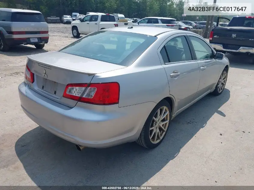 2012 Mitsubishi Galant Es/Se VIN: 4A32B3FF6CE017647 Lot: 42502756