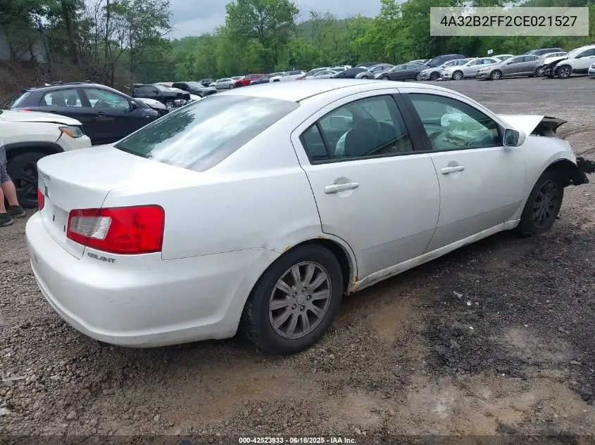 2012 Mitsubishi Galant Fe VIN: 4A32B2FF2CE021527 Lot: 42523933