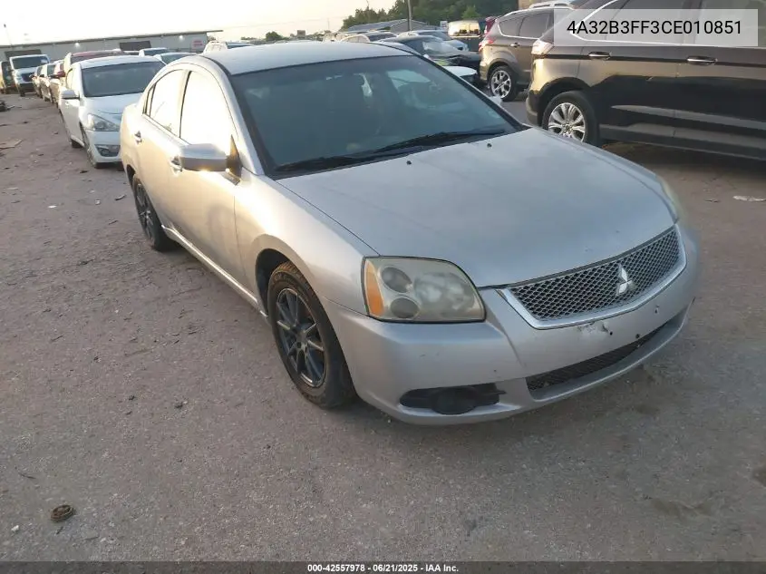 2012 Mitsubishi Galant Es/Se VIN: 4A32B3FF3CE010851 Lot: 42557978