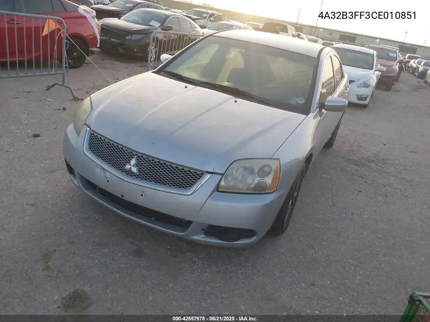 2012 Mitsubishi Galant Es/Se VIN: 4A32B3FF3CE010851 Lot: 42557978