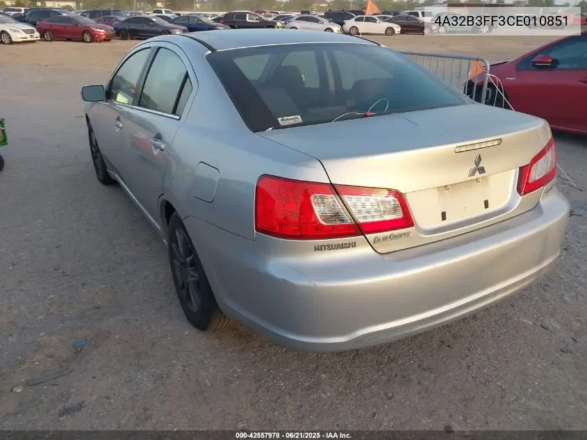 2012 Mitsubishi Galant Es/Se VIN: 4A32B3FF3CE010851 Lot: 42557978