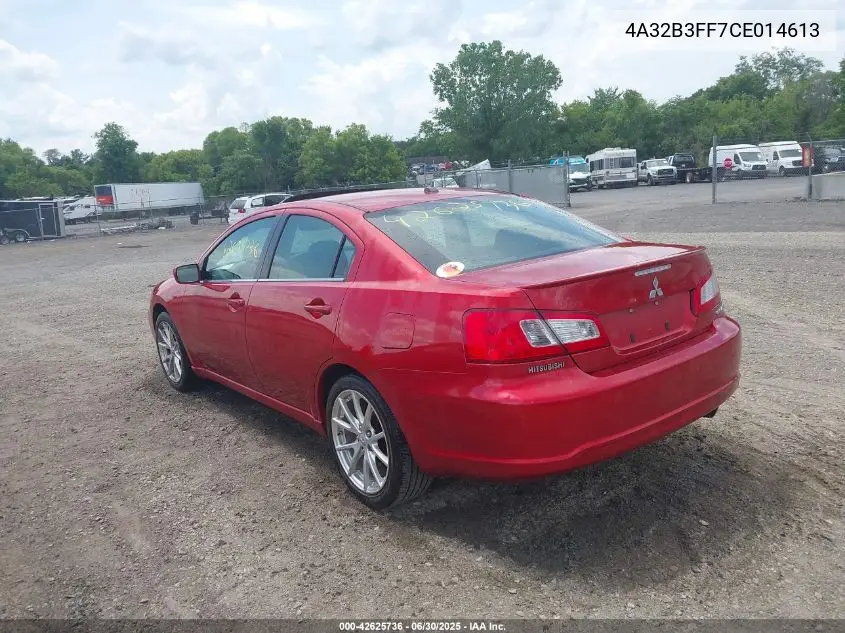2012 Mitsubishi Galant Es/Se VIN: 4A32B3FF7CE014613 Lot: 42625736