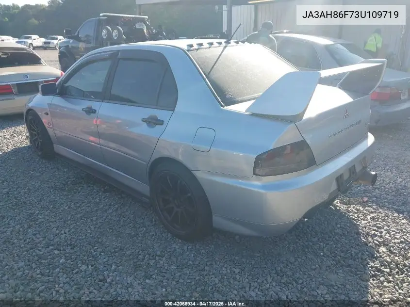 2003 Mitsubishi Lancer Evolution VIN: JA3AH86F73U109719 Lot: 42068934