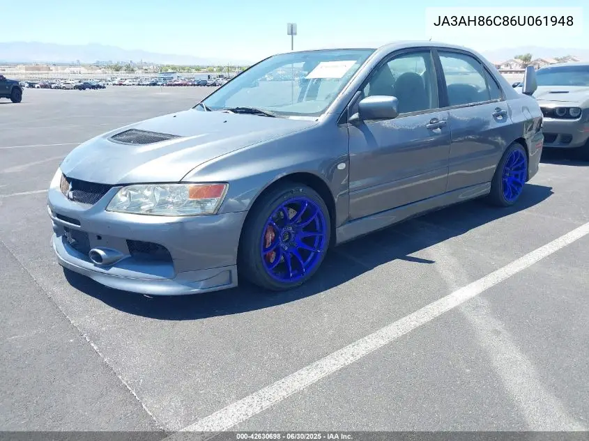 2006 Mitsubishi Lancer Evolution Ix/Mr VIN: JA3AH86C86U061948 Lot: 42630698