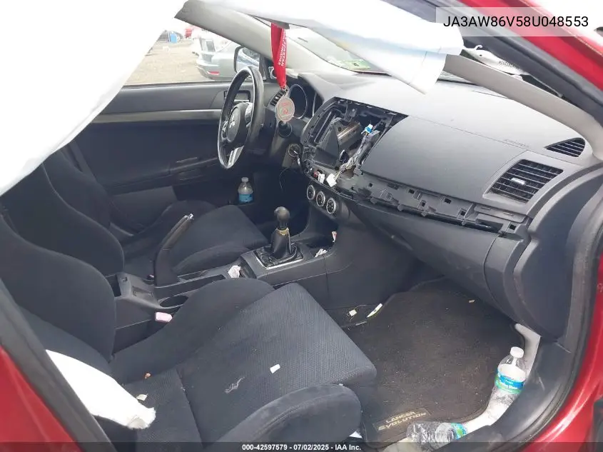 2008 Mitsubishi Lancer Evolution Gsr VIN: JA3AW86V58U048553 Lot: 42597579