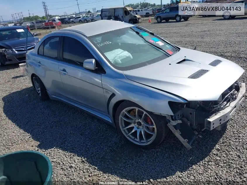 2008 Mitsubishi Lancer Evolution Gsr VIN: JA3AW86VX8U044143 Lot: 42630602