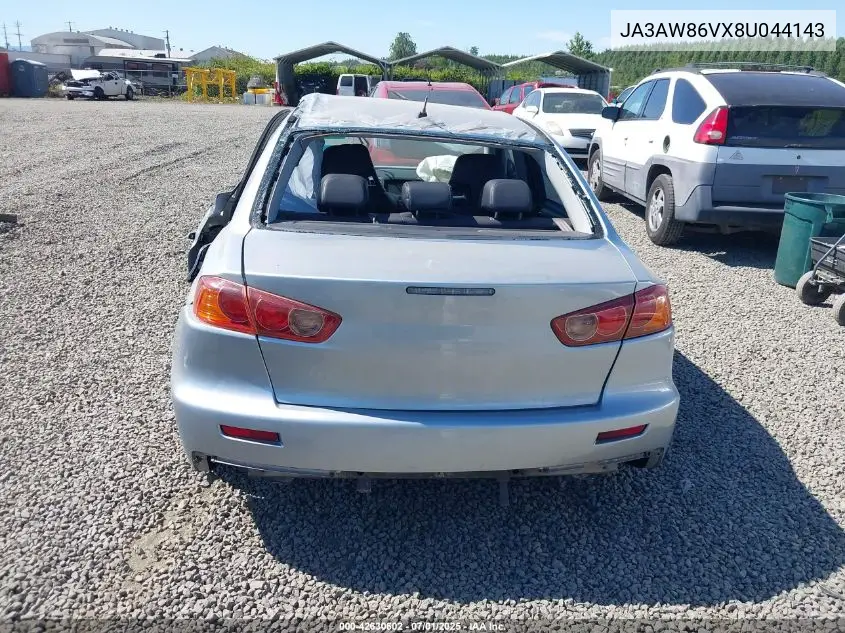 2008 Mitsubishi Lancer Evolution Gsr VIN: JA3AW86VX8U044143 Lot: 42630602
