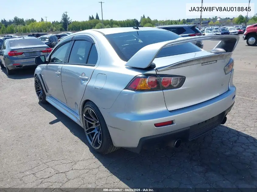 2010 Mitsubishi Lancer Evolution Gsr VIN: JA32W8FV8AU018845 Lot: 42105927