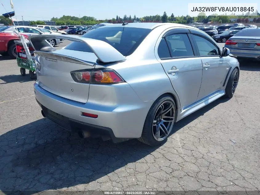 2010 Mitsubishi Lancer Evolution Gsr VIN: JA32W8FV8AU018845 Lot: 42105927