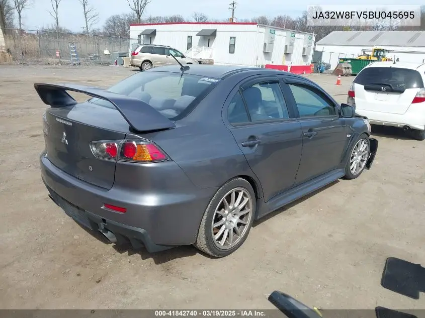 2011 Mitsubishi Lancer Evolution Gsr VIN: JA32W8FV5BU045695 Lot: 41842740